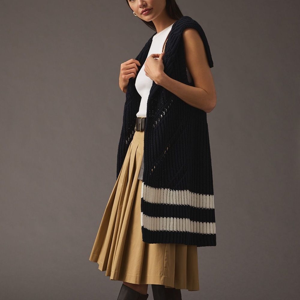 NWT Anthropologie Maeve Striped sleeveless Duster size XS/S